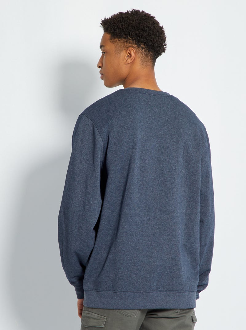 Sweatshirt lisa com gola redonda +1,90 m AZUL - Kiabi