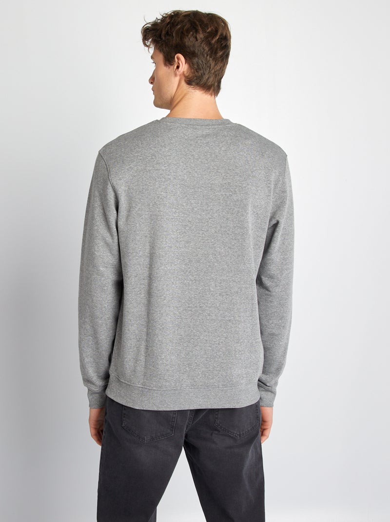 Sweatshirt lisa com gola redonda +1,90 m CINZA - Kiabi