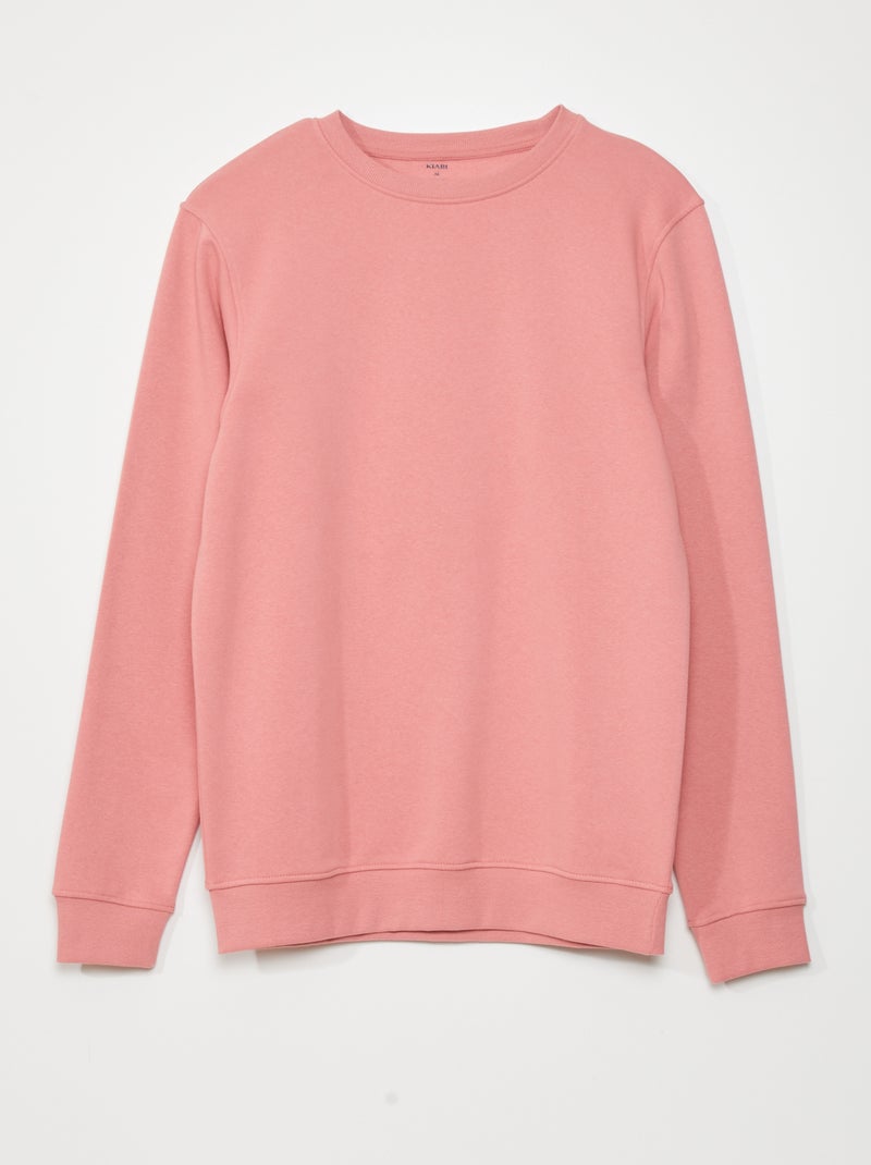 Sweatshirt lisa com gola redonda +1,90 m Rosa - Kiabi