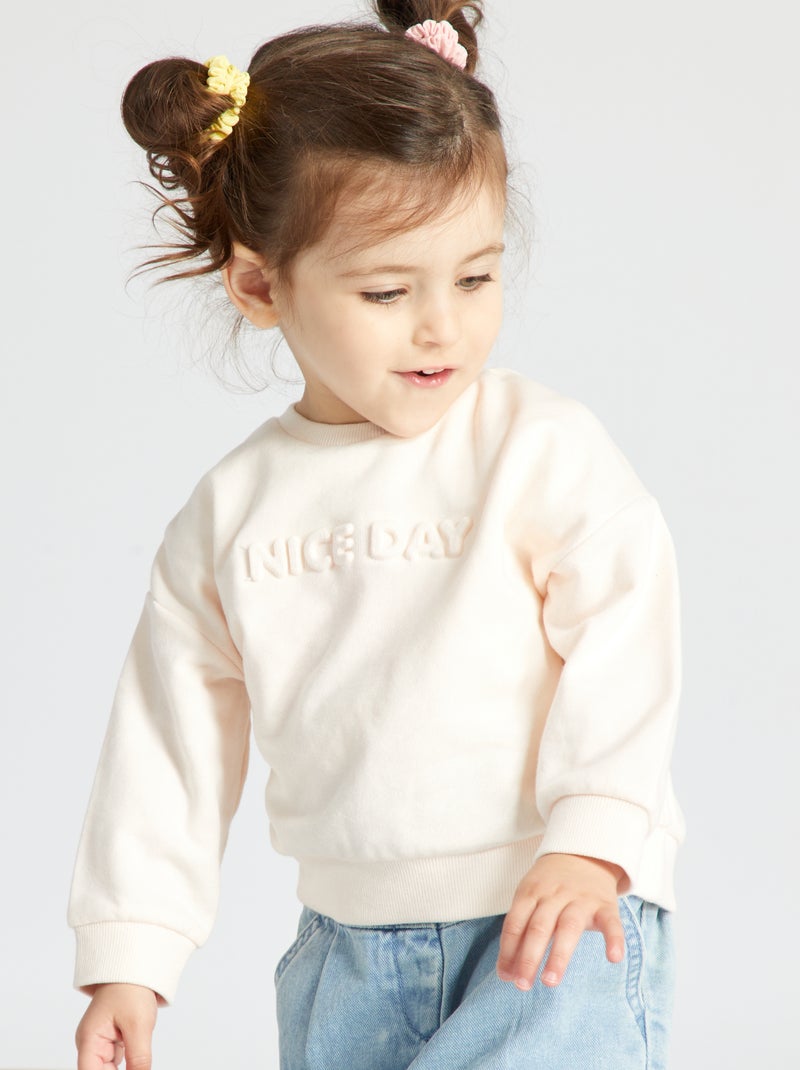 Sweatshirt lisa com mensagem em 3D ROSA - Kiabi
