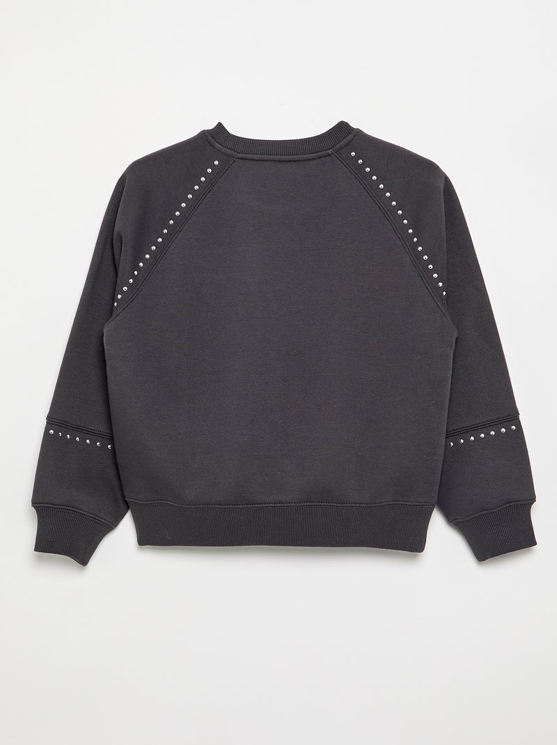 Sweatshirt lisa com tachas Cinza - Kiabi