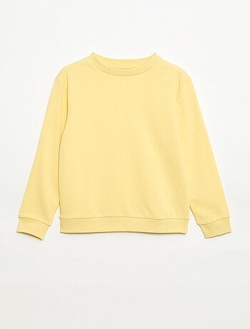 Sweatshirt lisa de gola redonda em French Terry