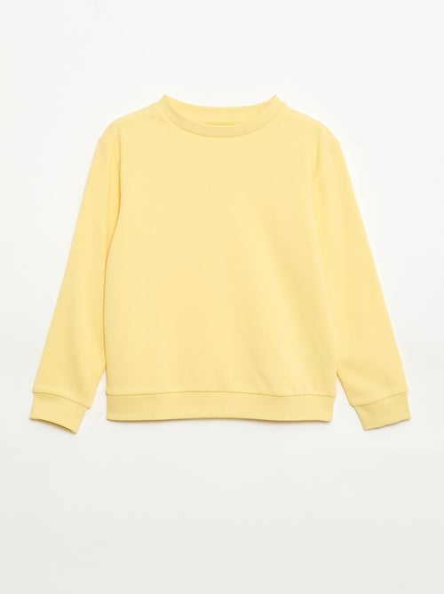 Sweatshirt lisa de gola redonda em French Terry - Kiabi