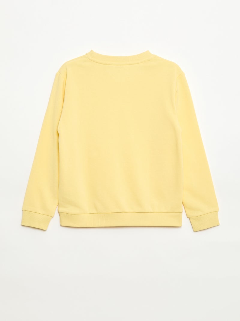 Sweatshirt lisa de gola redonda em French Terry Amarelo - Kiabi