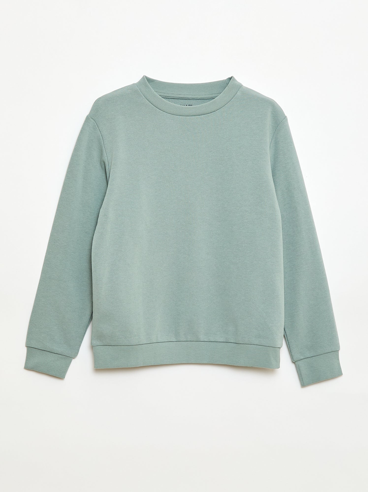 Sweatshirt lisa de gola redonda em French Terry