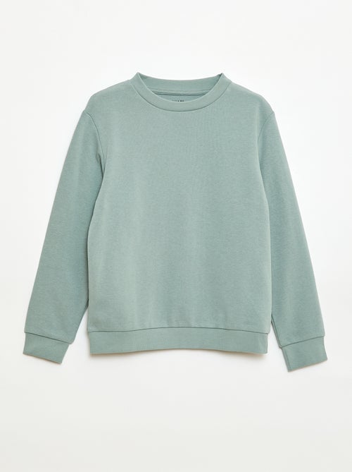 Sweatshirt lisa de gola redonda em French Terry - Kiabi
