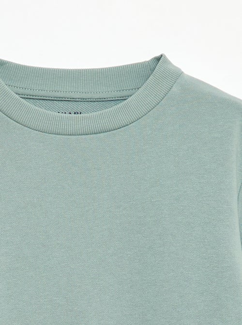 Sweatshirt lisa de gola redonda em French Terry - Kiabi