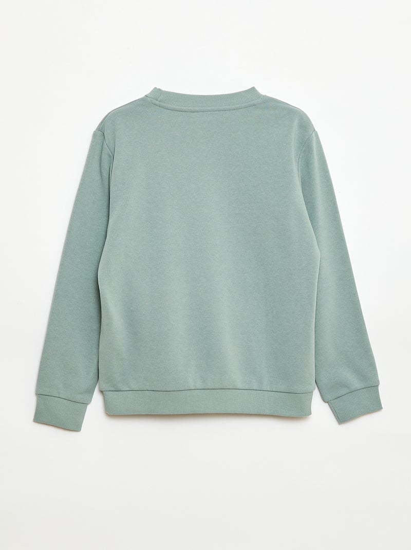 Sweatshirt lisa de gola redonda em French Terry Azul - Kiabi