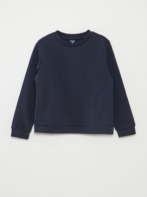 Sweatshirt lisa de gola redonda em French Terry - Kiabi