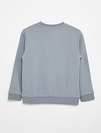 Sweatshirt lisa de gola redonda em French Terry