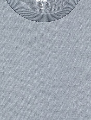 Sweatshirt lisa de gola redonda em French Terry