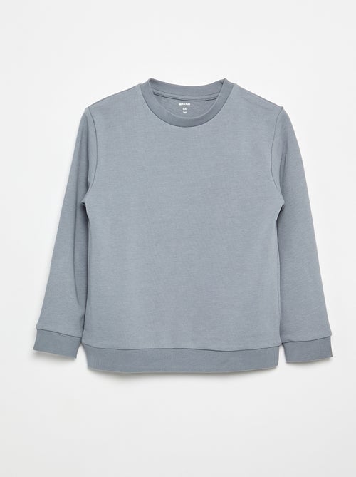 Sweatshirt lisa de gola redonda em French Terry - Kiabi