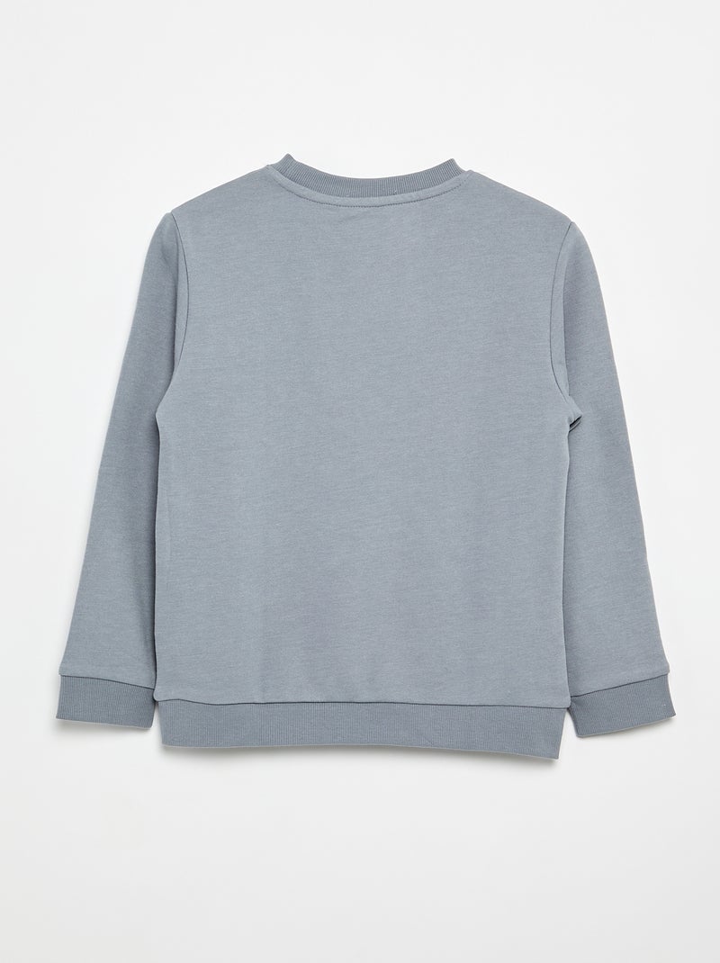 Sweatshirt lisa de gola redonda em French Terry Azul - Kiabi