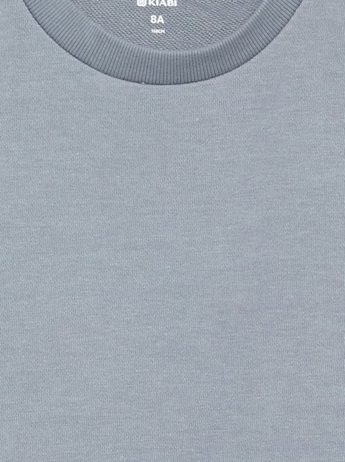 Sweatshirt lisa de gola redonda em French Terry - Kiabi