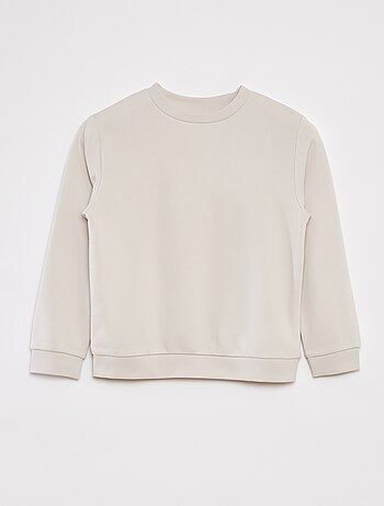 Sweatshirt lisa de gola redonda em French Terry
