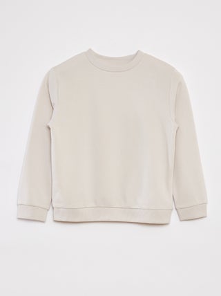 Sweatshirt lisa de gola redonda em French Terry