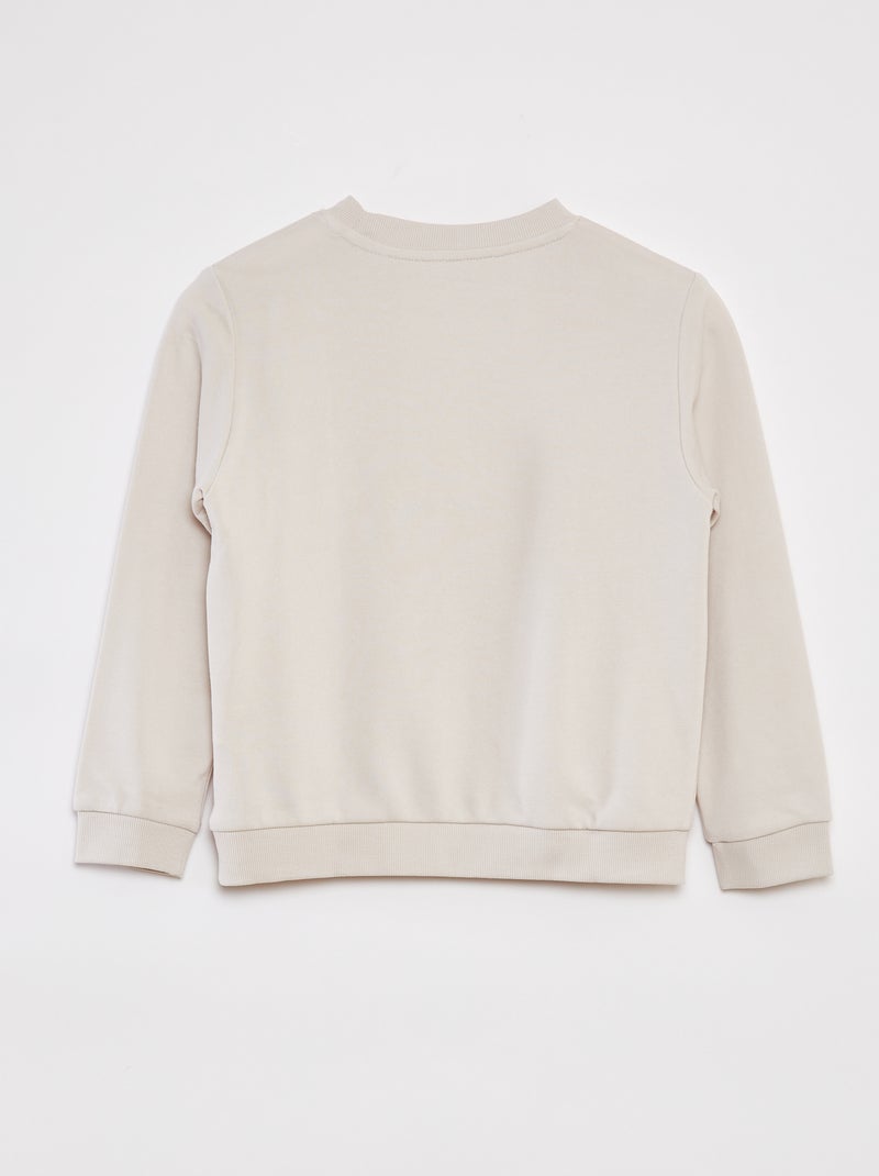 Sweatshirt lisa de gola redonda em French Terry BEGE - Kiabi