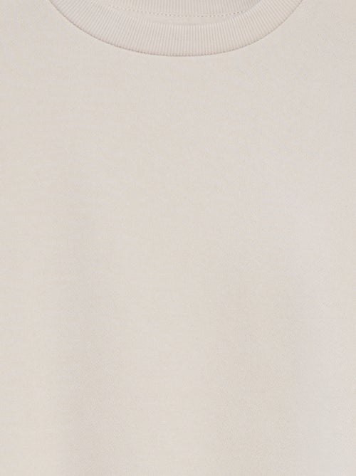 Sweatshirt lisa de gola redonda em French Terry - Kiabi