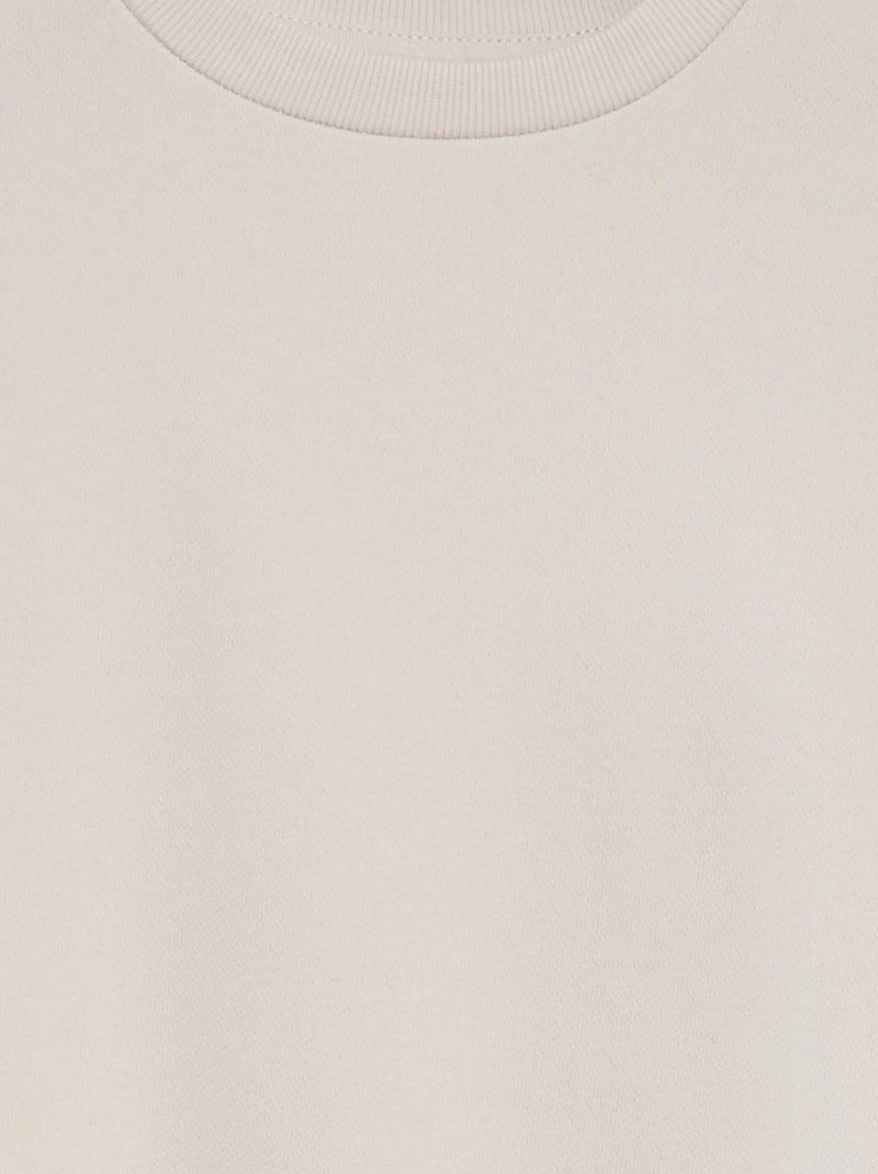 Sweatshirt lisa de gola redonda em French Terry BEGE - Kiabi