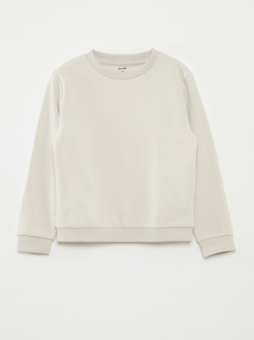 Sweatshirt lisa de gola redonda em French Terry - Kiabi