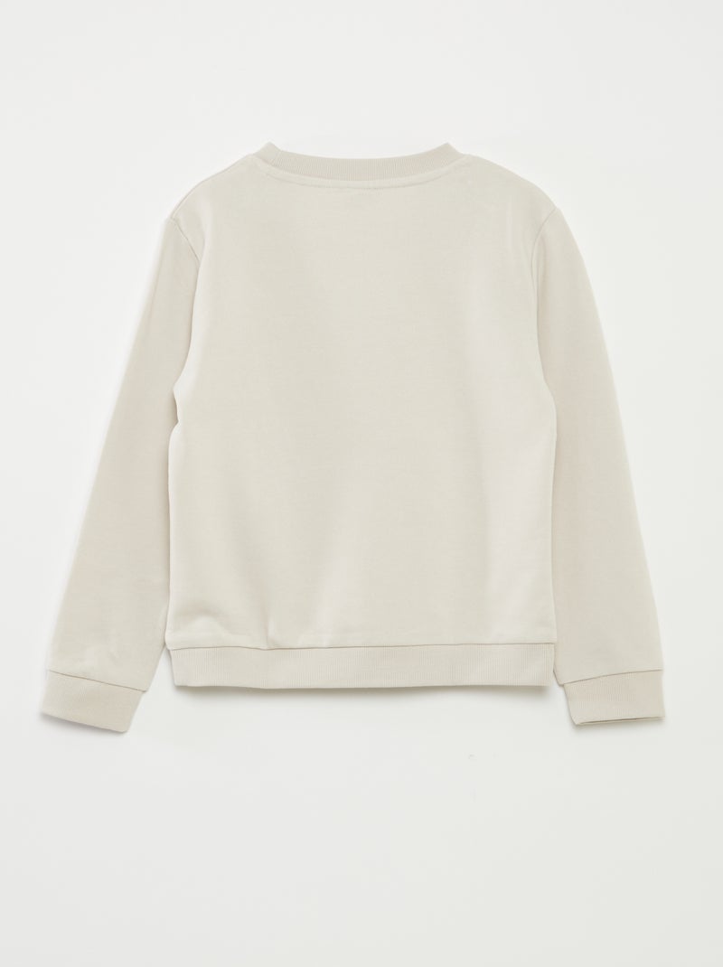 Sweatshirt lisa de gola redonda em French Terry Branco - Kiabi