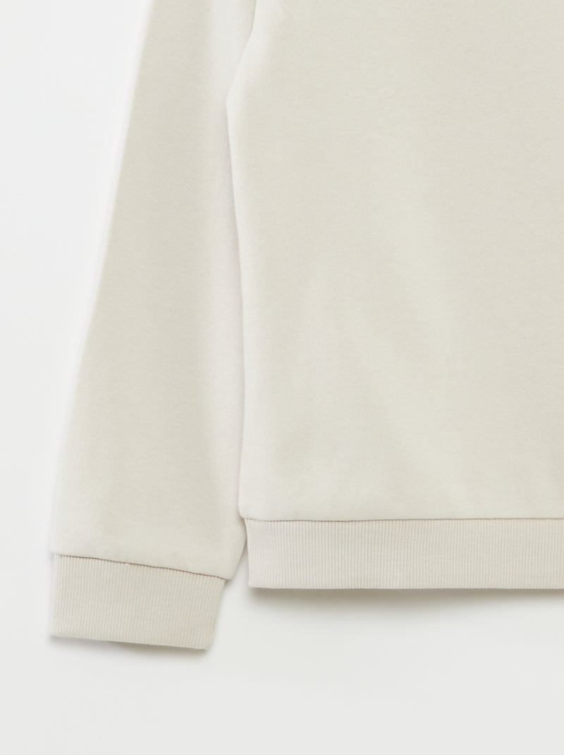 Sweatshirt lisa de gola redonda em French Terry Cru - Kiabi