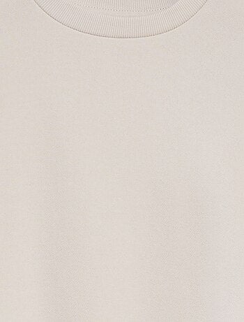 Sweatshirt lisa de gola redonda em French Terry