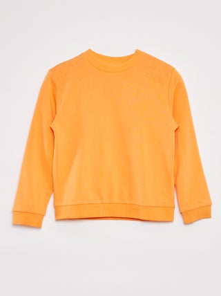 Sweatshirt lisa de gola redonda em French Terry