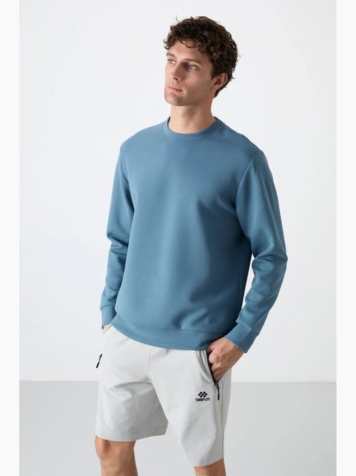 Sweatshirt lisa de homem com gola redonda tommy - Kiabi