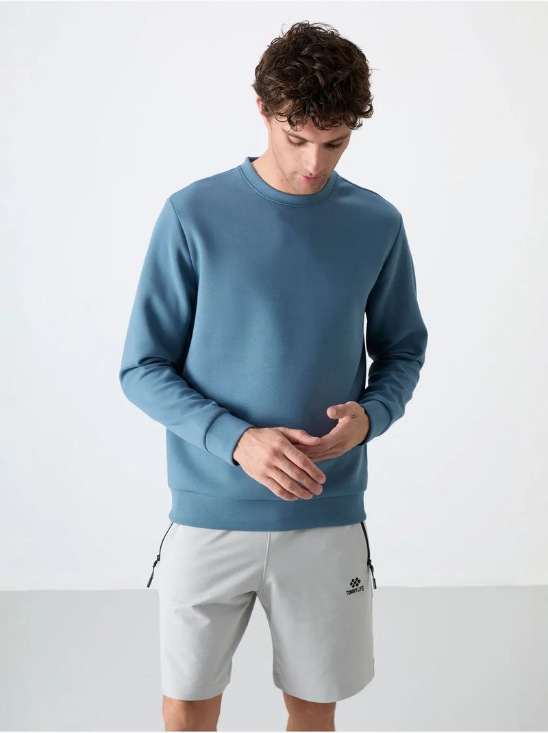 Sweatshirt lisa de homem com gola redonda tommy Azul - Kiabi