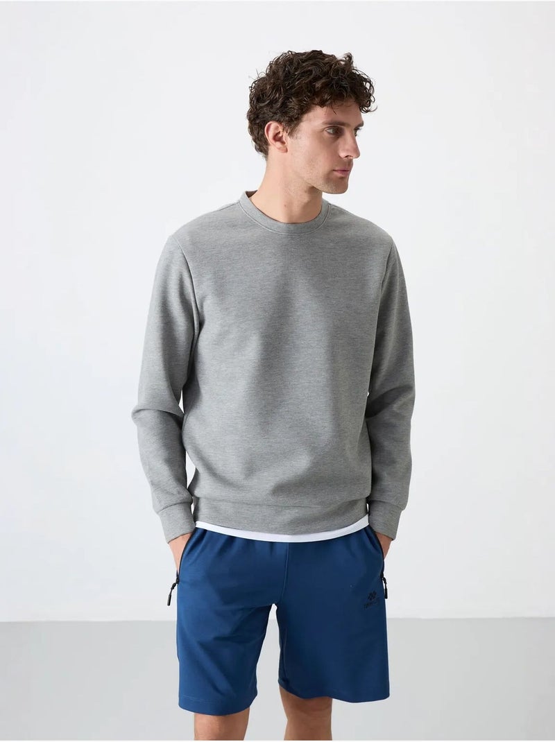 Sweatshirt lisa de homem com gola redonda tommy Cinza claro - Kiabi