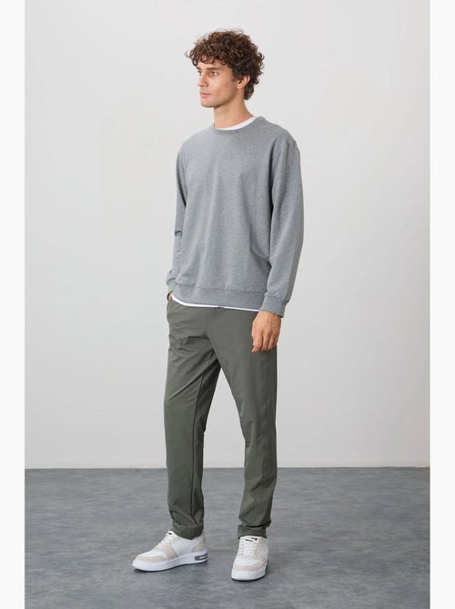 Sweatshirt lisa de homem com gola redonda tommy - Kiabi
