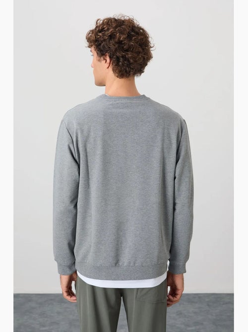Sweatshirt lisa de homem com gola redonda tommy - Kiabi