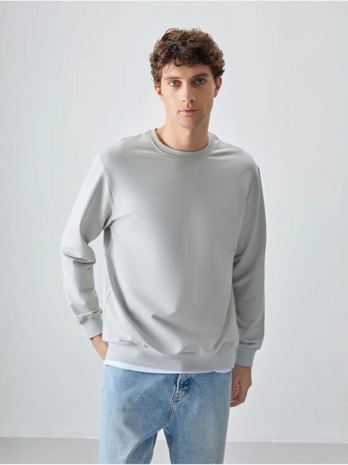 Sweatshirt lisa de homem com gola redonda tommy - Kiabi