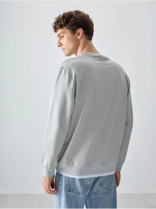 Sweatshirt lisa de homem com gola redonda tommy - Kiabi