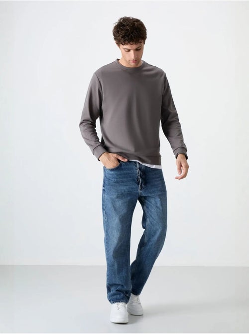 Sweatshirt lisa de homem com gola redonda tommy - Kiabi