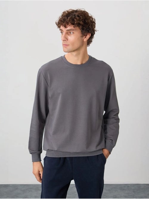 Sweatshirt lisa de homem com gola redonda tommy - Kiabi