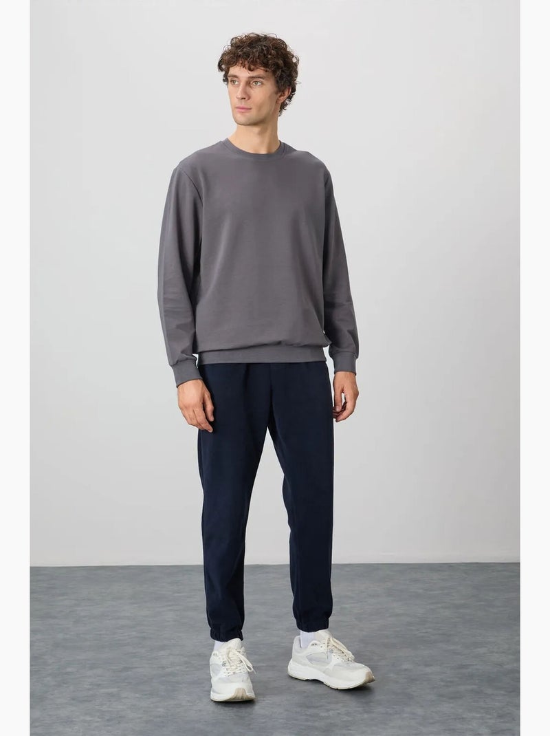 Sweatshirt lisa de homem com gola redonda tommy Cinza-preto - Kiabi