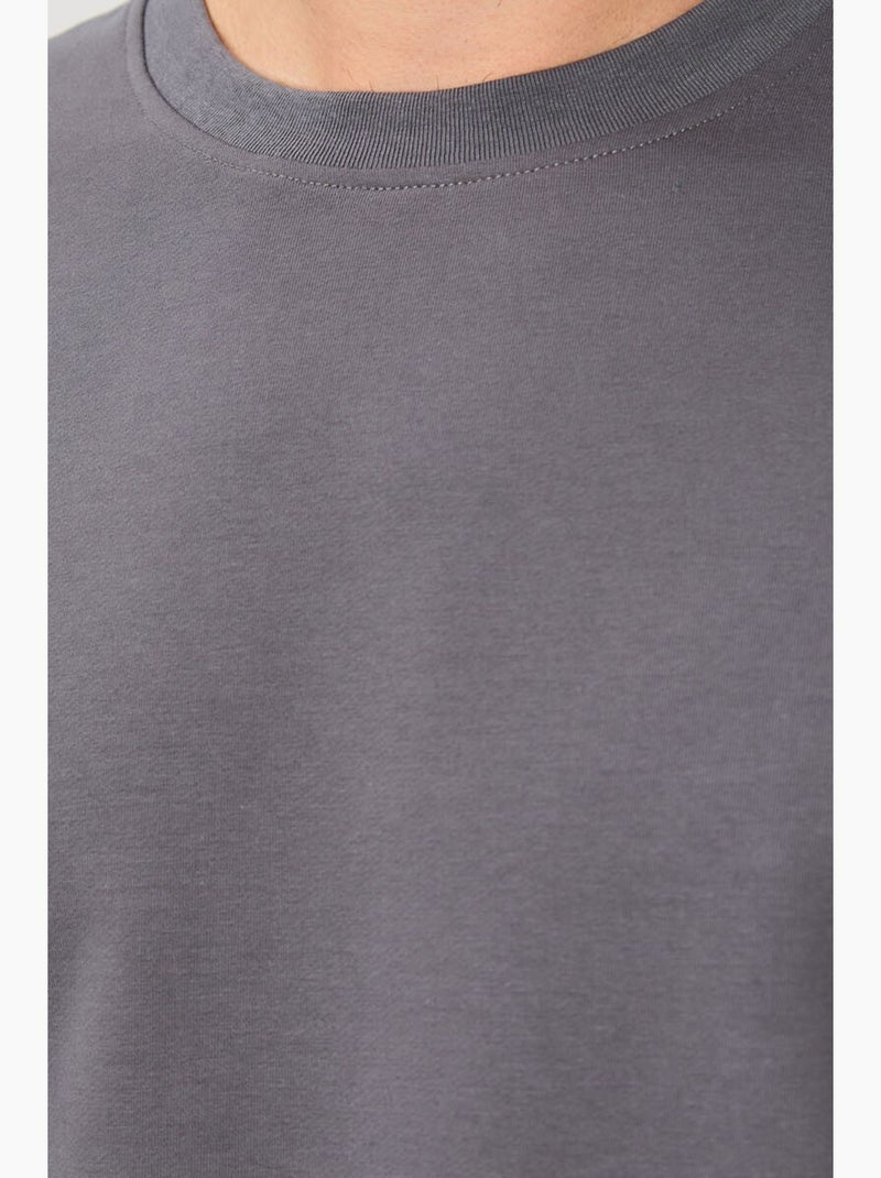 Sweatshirt lisa de homem com gola redonda tommy Cinza-preto - Kiabi