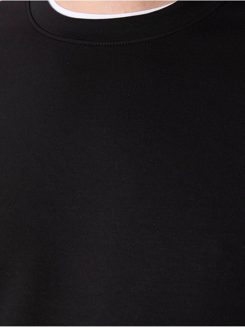 Sweatshirt lisa de homem com gola redonda tommy Preto - Kiabi