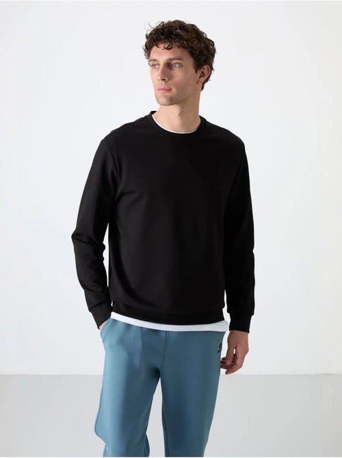 Sweatshirt lisa de homem com gola redonda tommy - Kiabi