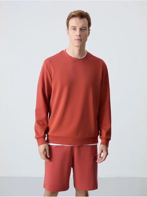 Sweatshirt lisa de homem com gola redonda tommy - Kiabi