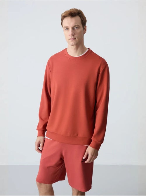 Sweatshirt lisa de homem com gola redonda tommy - Kiabi
