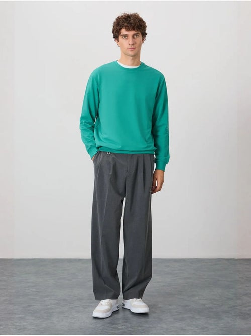 Sweatshirt lisa de homem com gola redonda tommy - Kiabi
