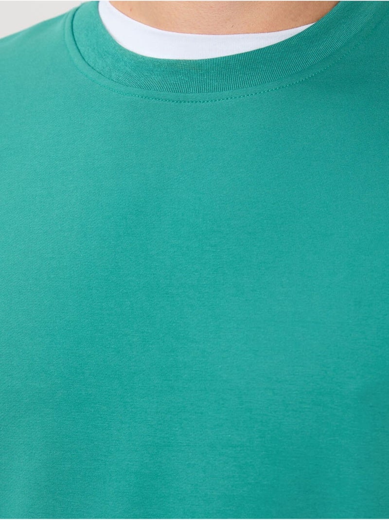 Sweatshirt lisa de homem com gola redonda tommy Verde esmeralda - Kiabi
