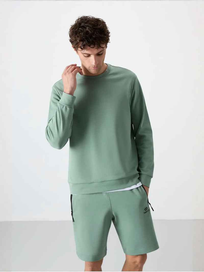Sweatshirt lisa de homem com gola redonda tommy Verde - Kiabi