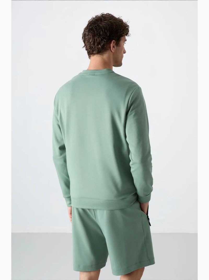 Sweatshirt lisa de homem com gola redonda tommy Verde - Kiabi