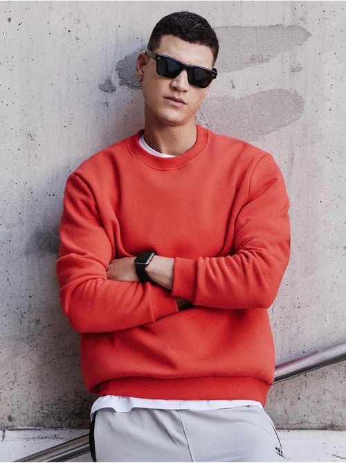 Sweatshirt lisa de homem com gola redonda tommy - Kiabi