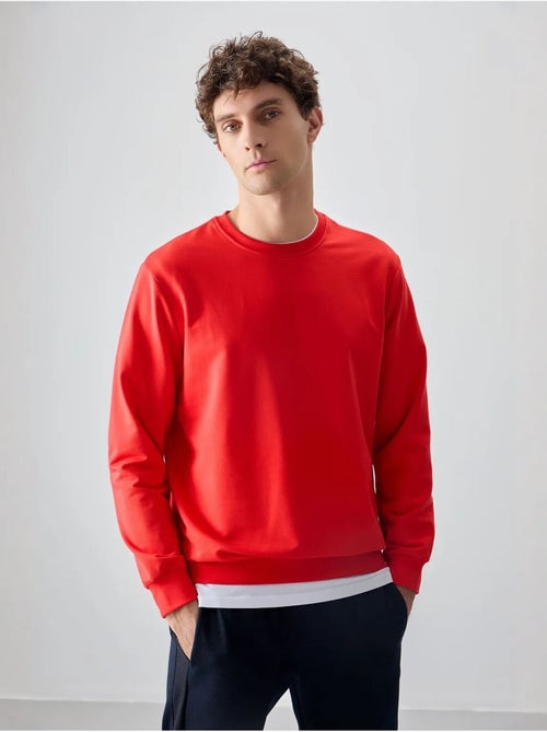 Sweatshirt lisa de homem com gola redonda tommy - Kiabi