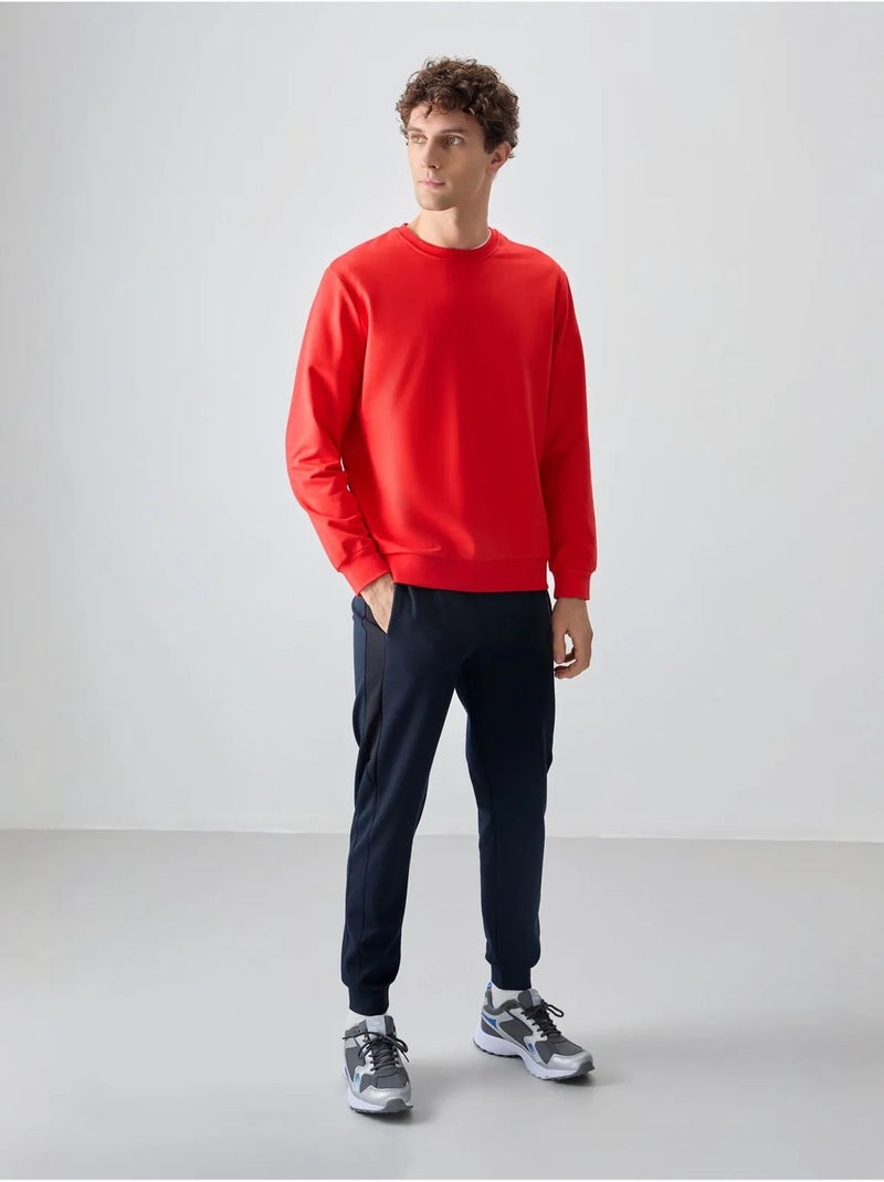 Sweatshirt lisa de homem com gola redonda tommy Vermelho - Kiabi